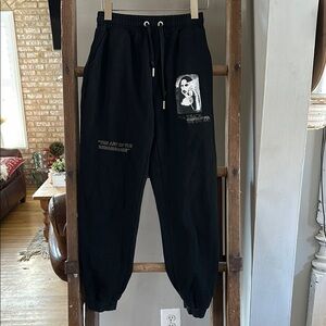 MANIERE DE VOIR 'TIL DEATH WE DO ART BLACK SWEATPANTS 8